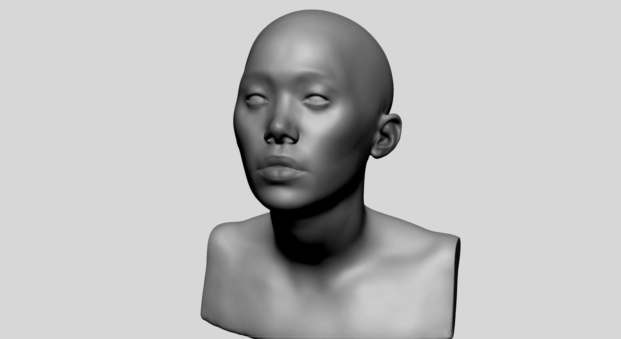 Female Head v12 3D model_8