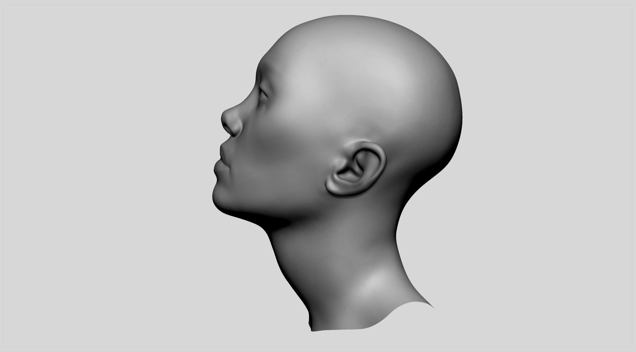 Female Head v12 3D model_4