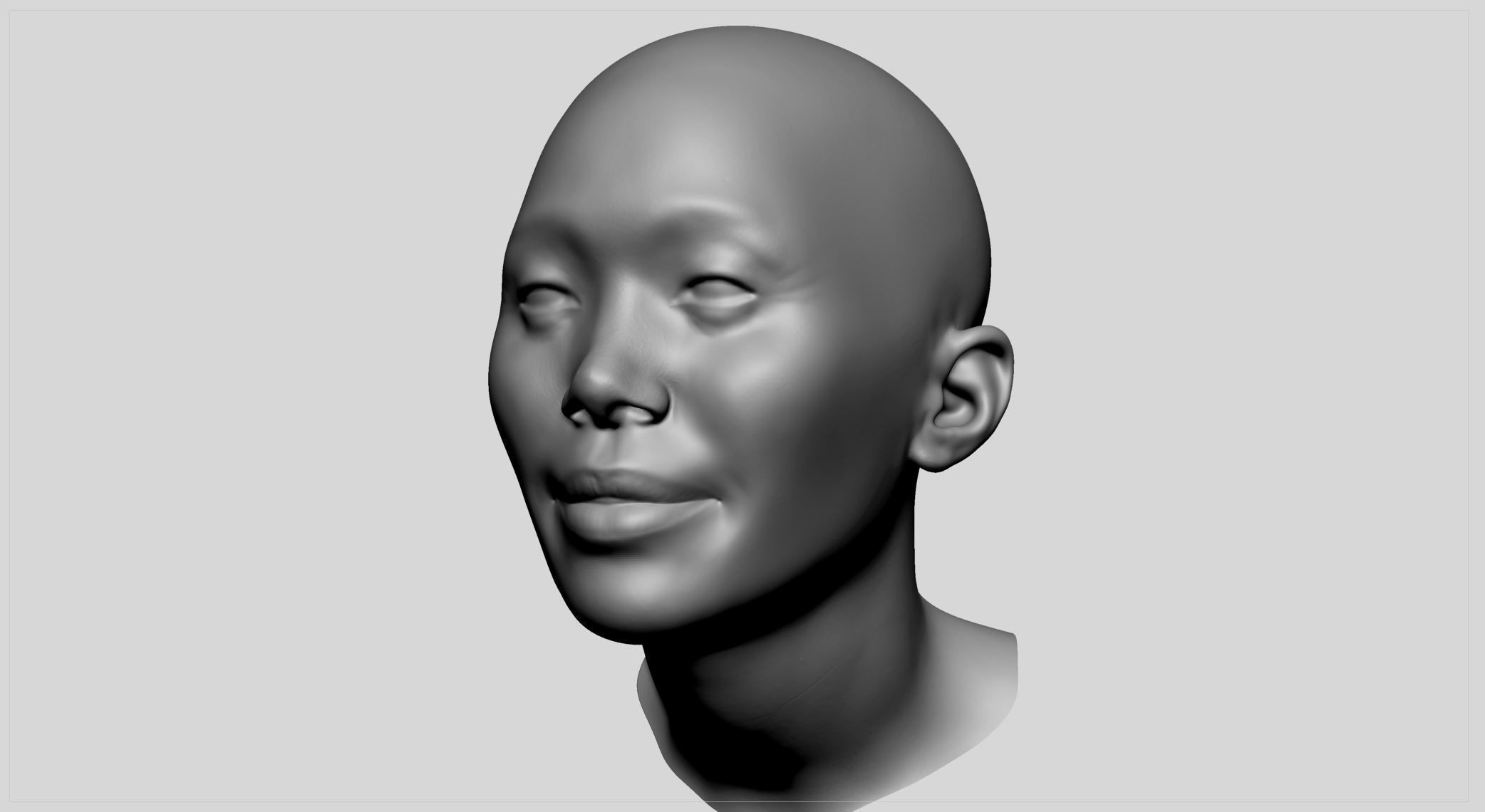 Female Head v12 3D model_14