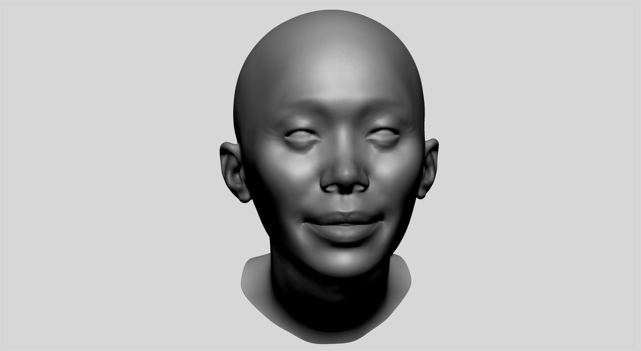 Female Head v12 3D model_6