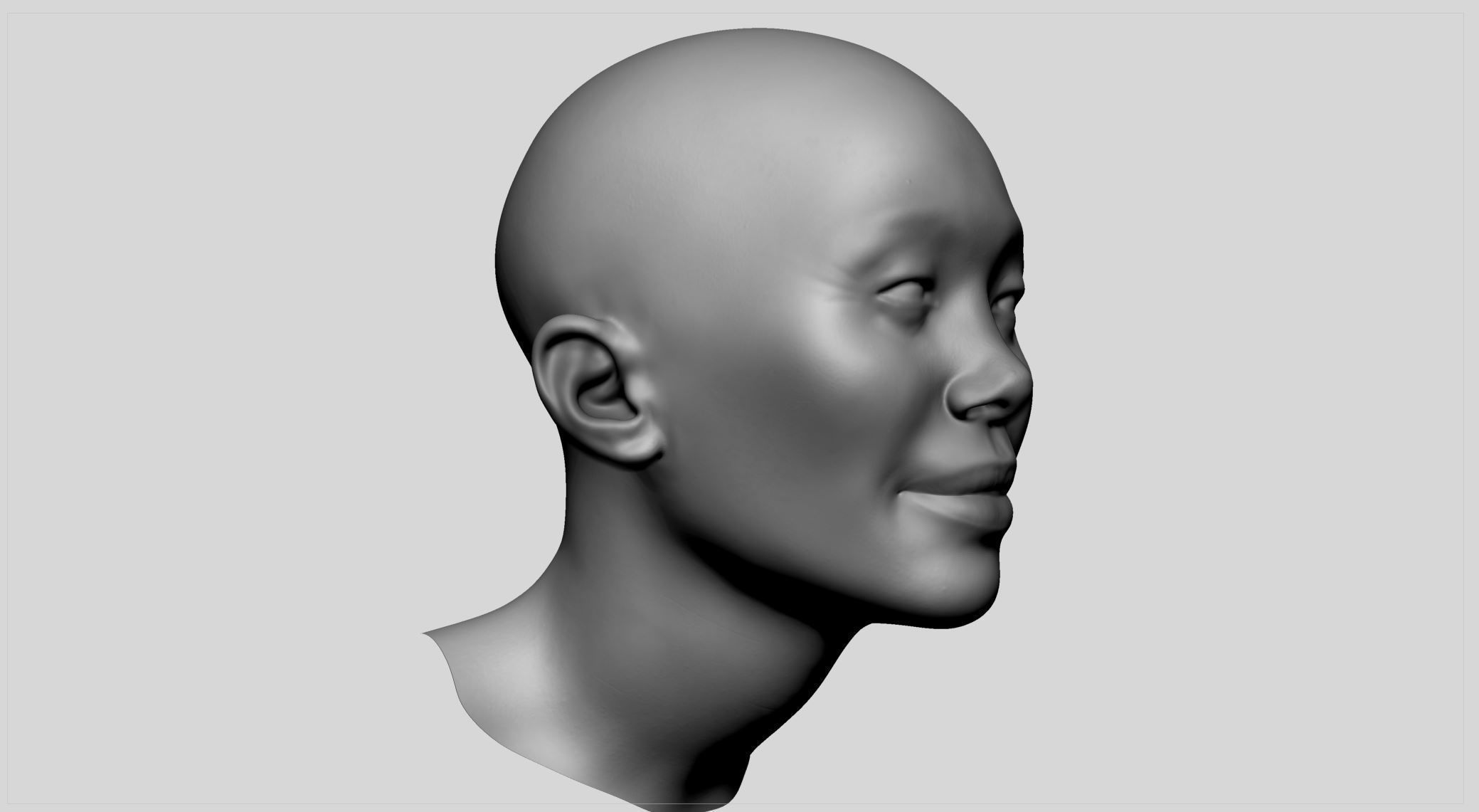 Female Head v12 3D model_7