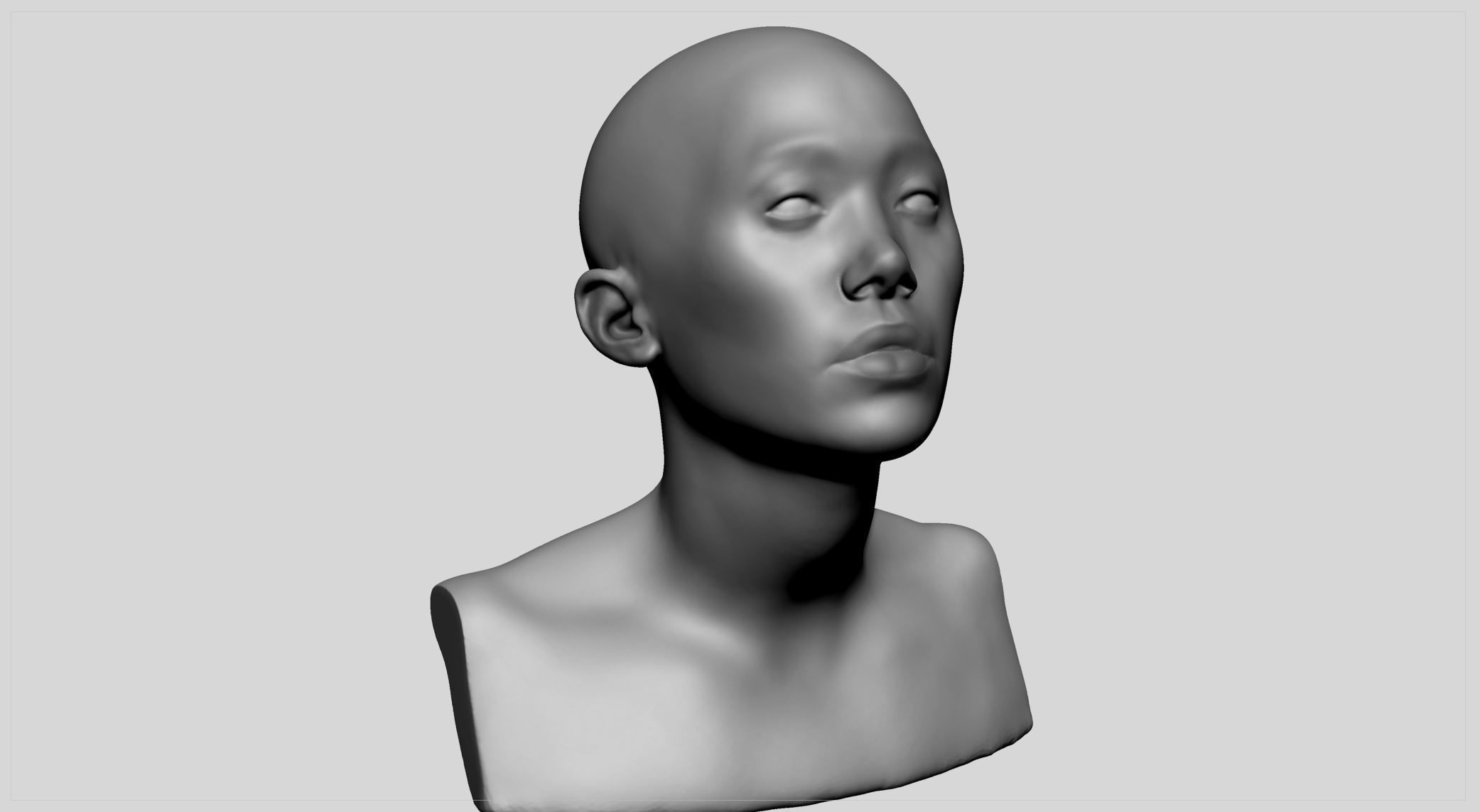 Female Head v12 3D model_9