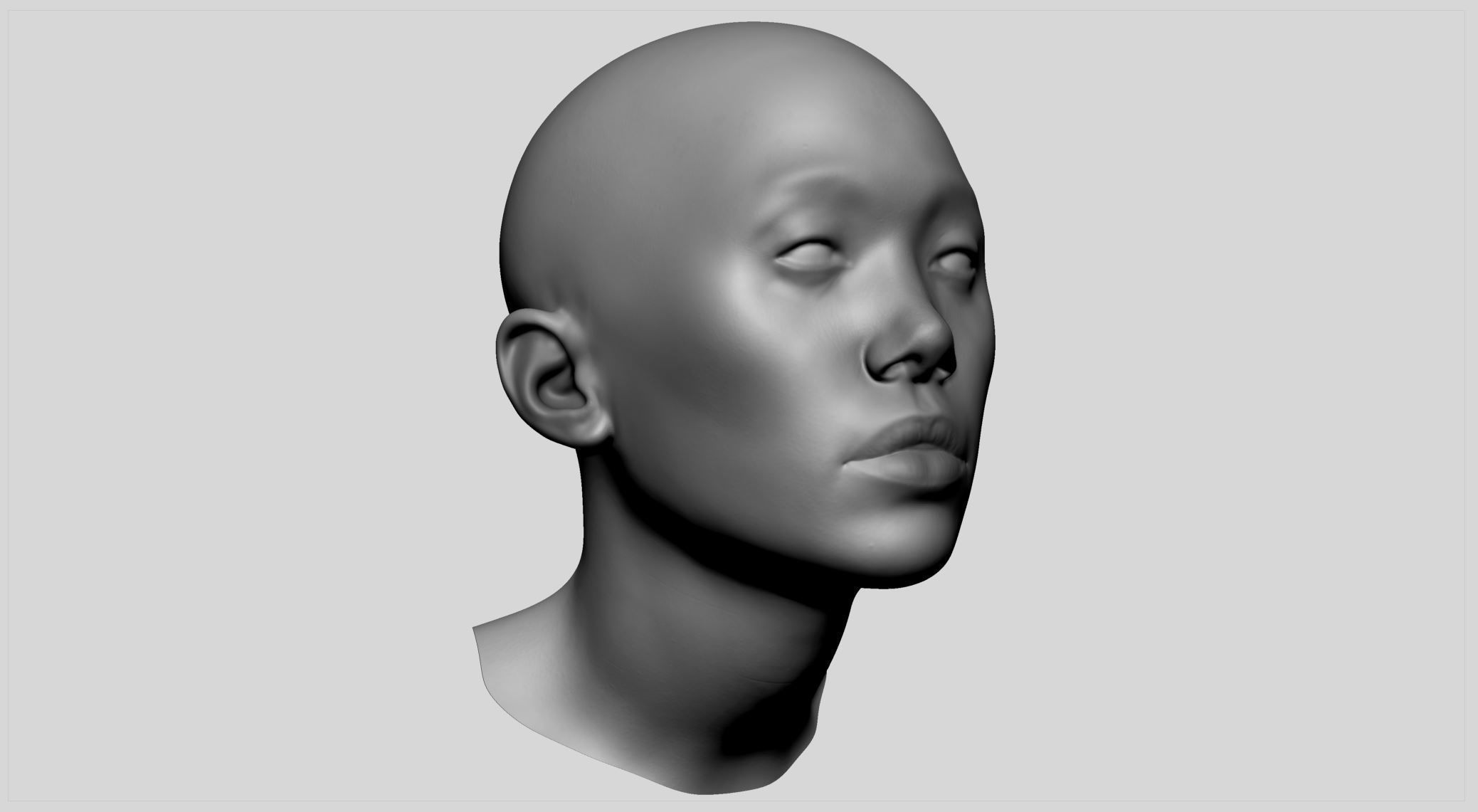 Female Head v12 3D model_1