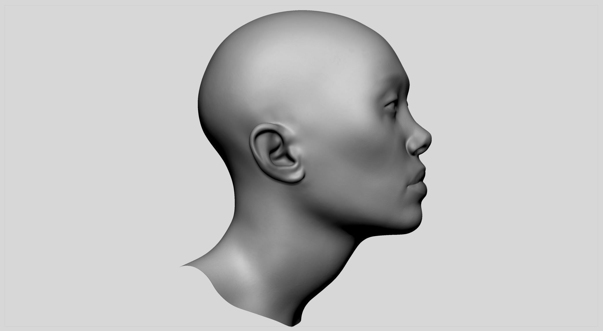 Female Head v12 3D model_2