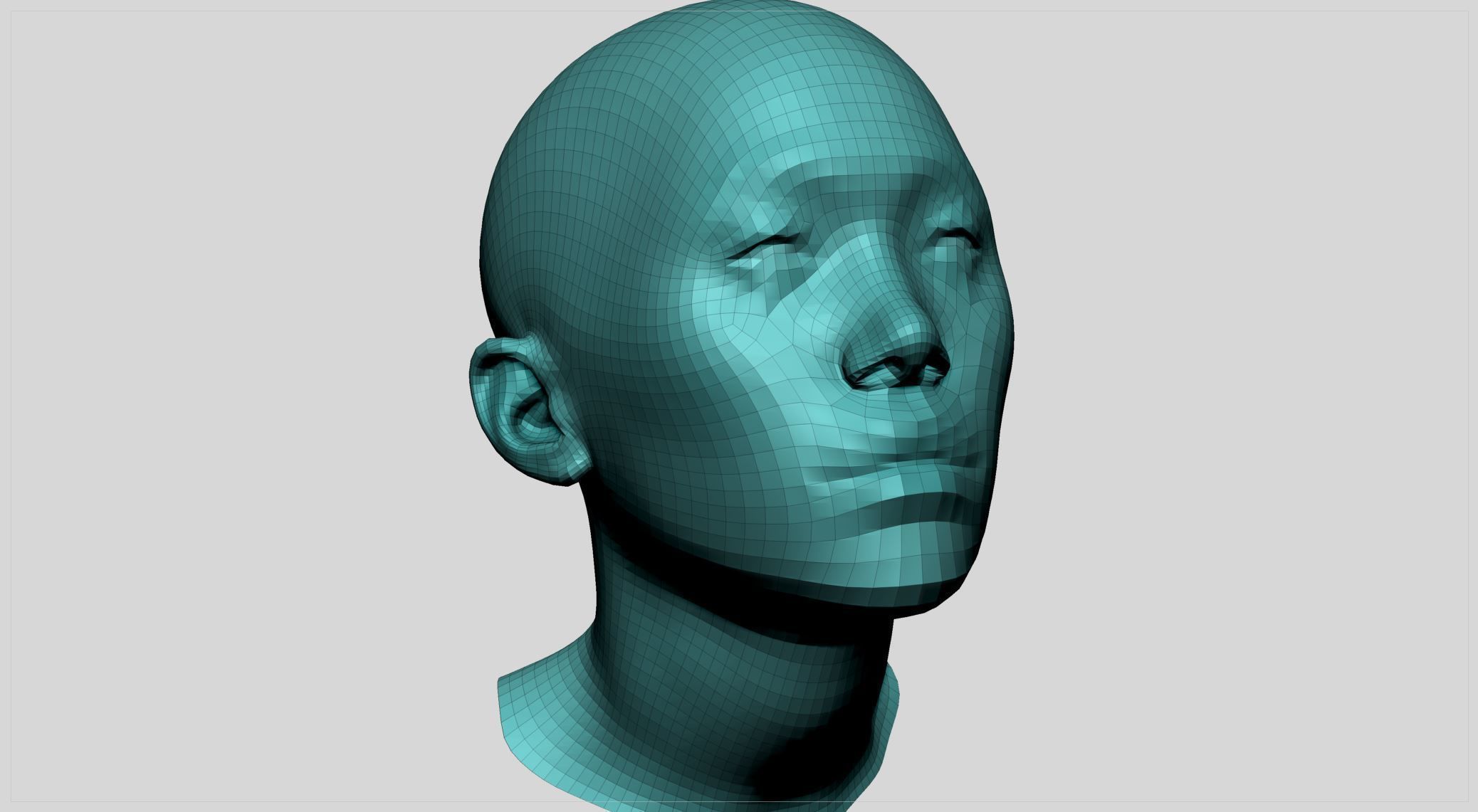 Female Head v12 3D model_10