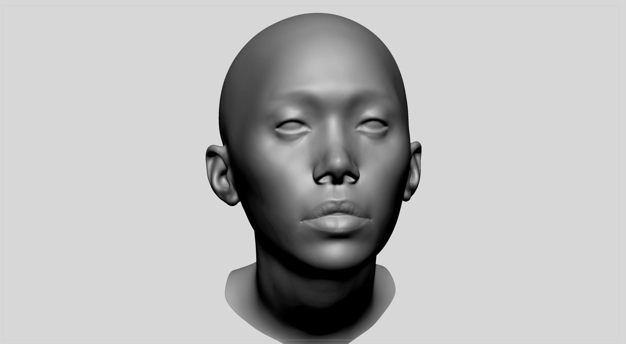 Female Head v12 3D model_13
