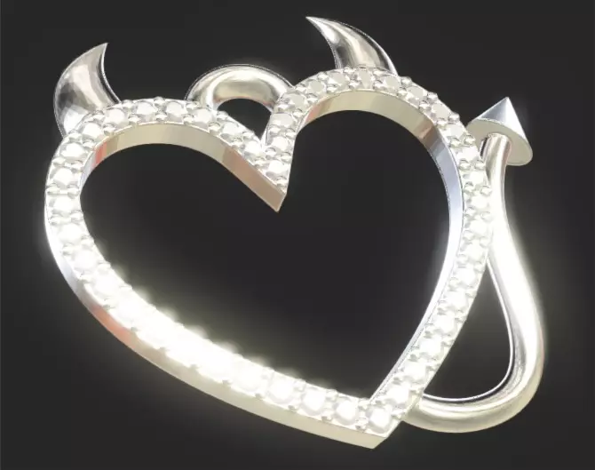 Pendant Diablo heart 3D print model_0