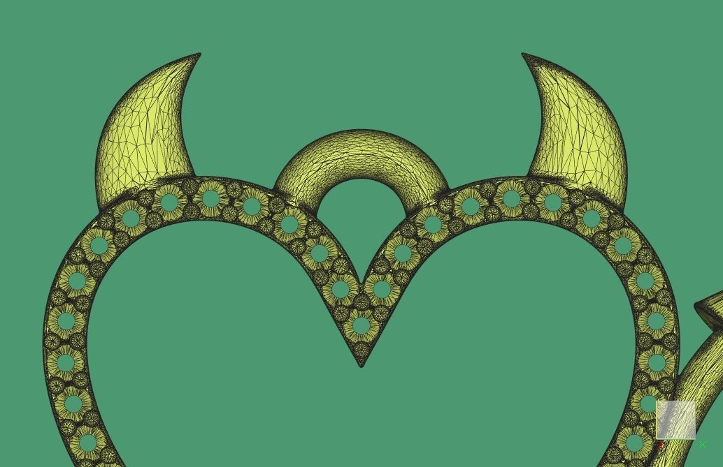 Pendant Diablo heart 3D print model_3