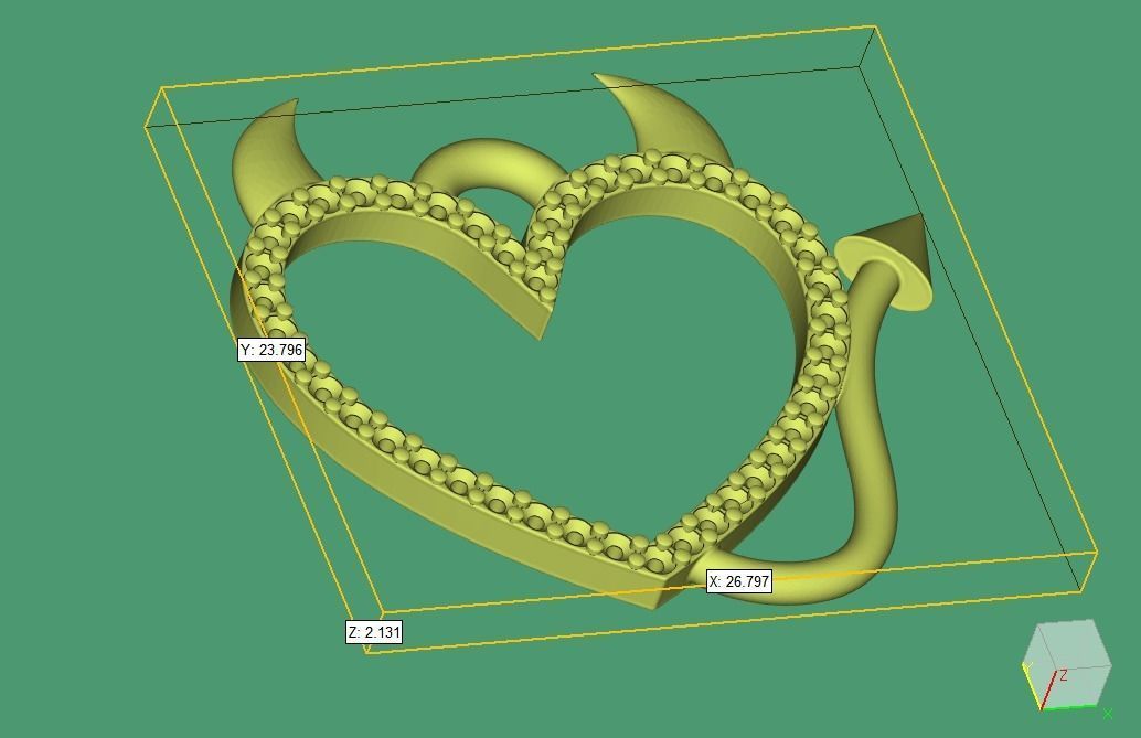 Pendant Diablo heart 3D print model_5