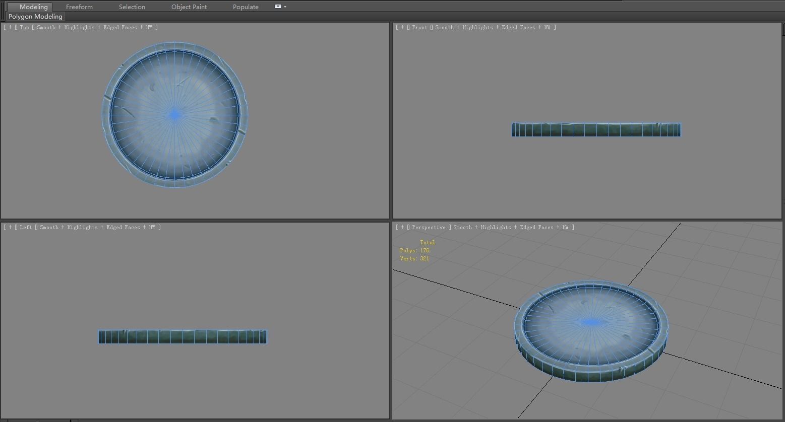 Cartoon  stone platform Low-poly 3D model_4