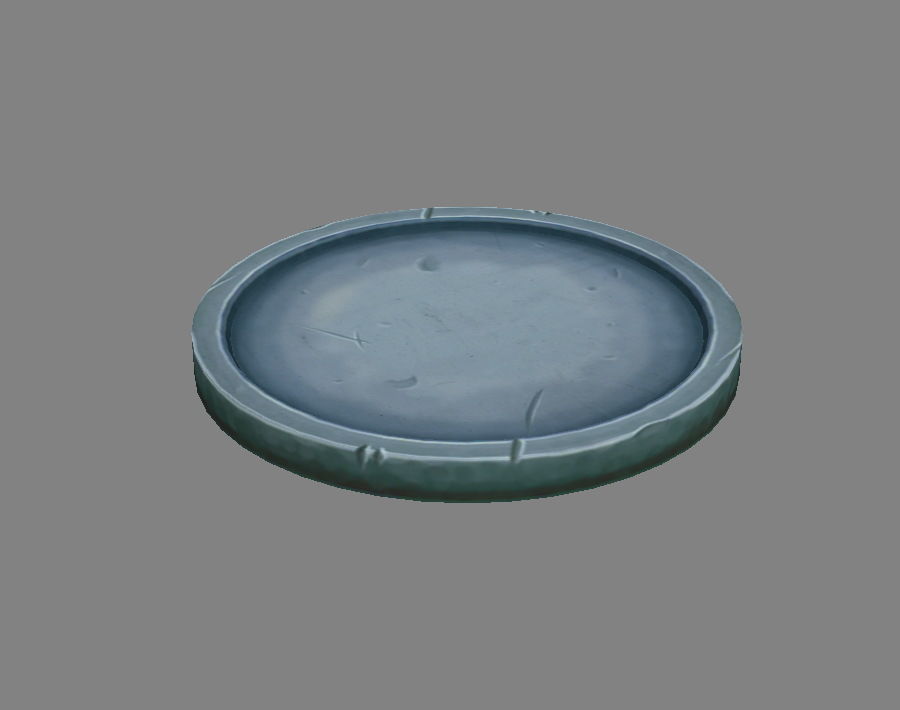 Cartoon  stone platform Low-poly 3D model_1