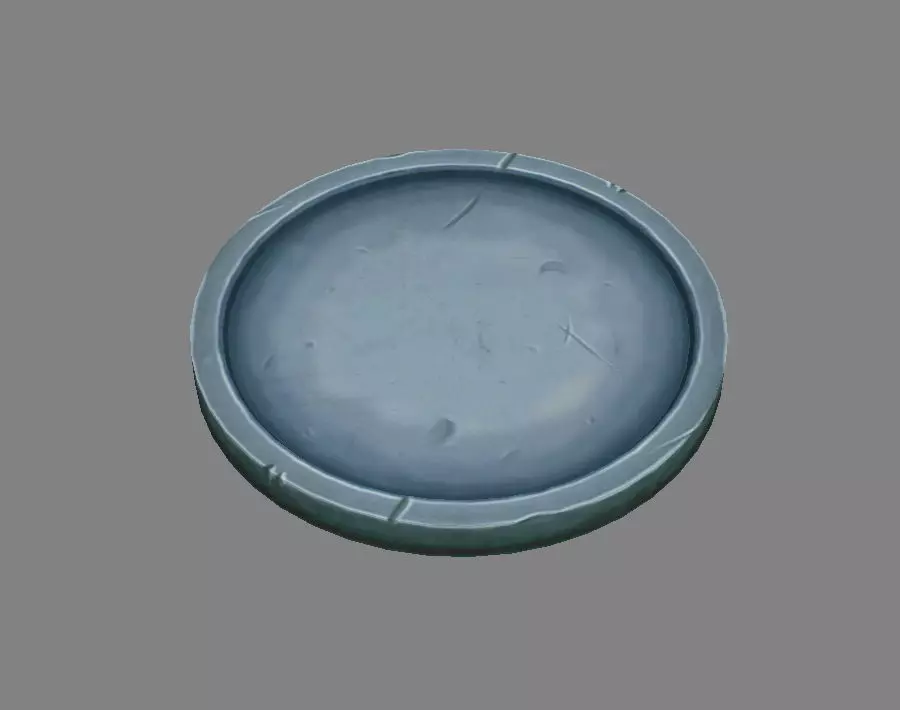 Cartoon  stone platform Low-poly 3D model_0