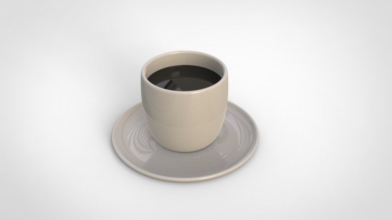 Cup with coffee 3d model 3d model Low-poly 3D model_4