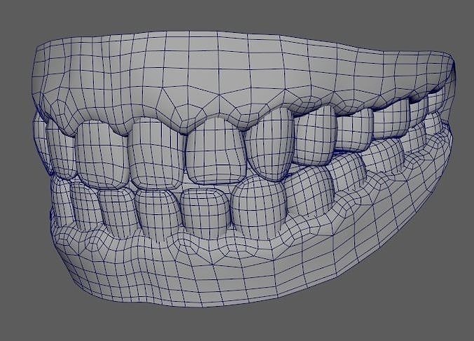Teeth mouth with Low-poly 3D model