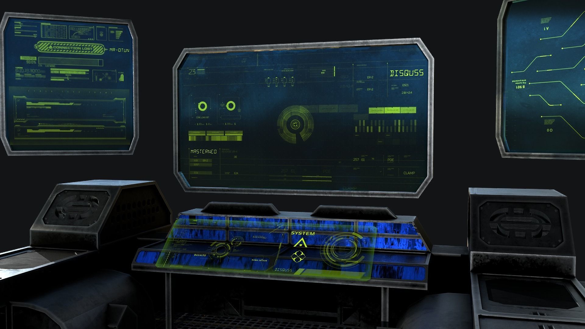 Sci-Fi Console Computer Base 2 Low-poly 3D model_10