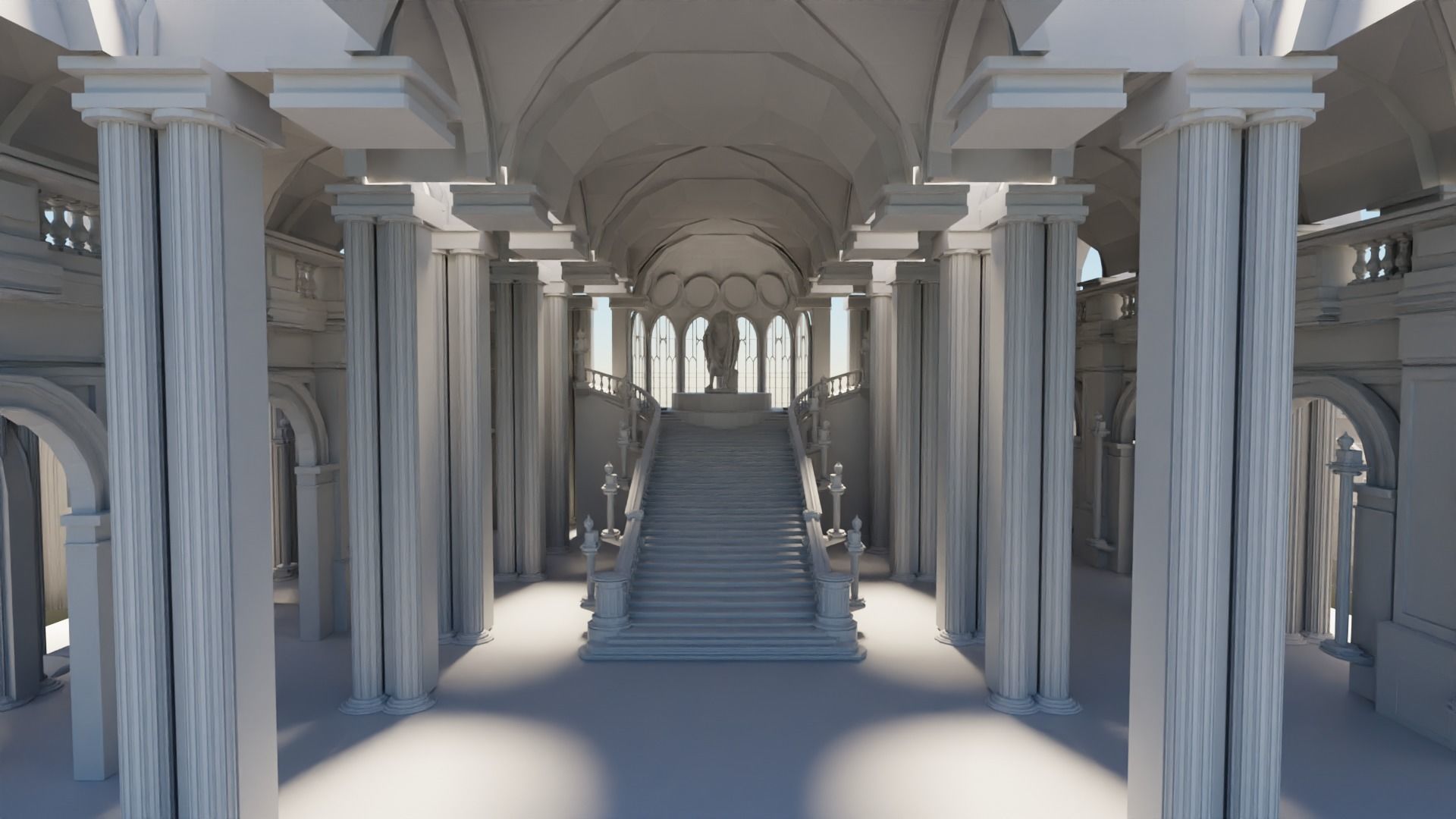 medieval palace Low-poly 3D model_1