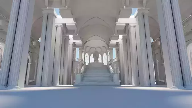 medieval palace Low-poly 3D model