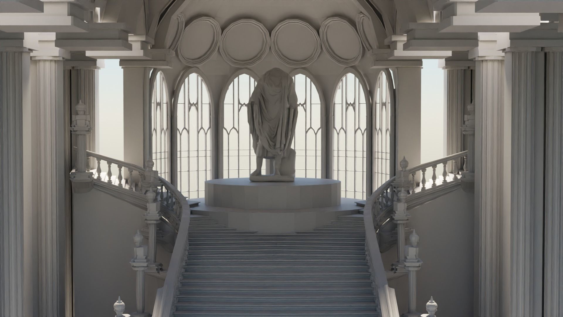 medieval palace Low-poly 3D model_2