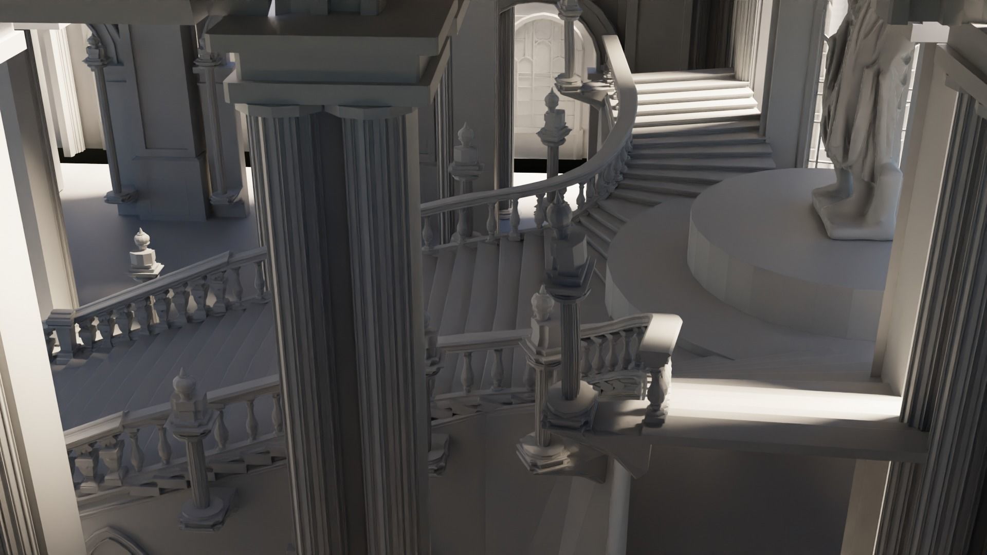 medieval palace Low-poly 3D model_6