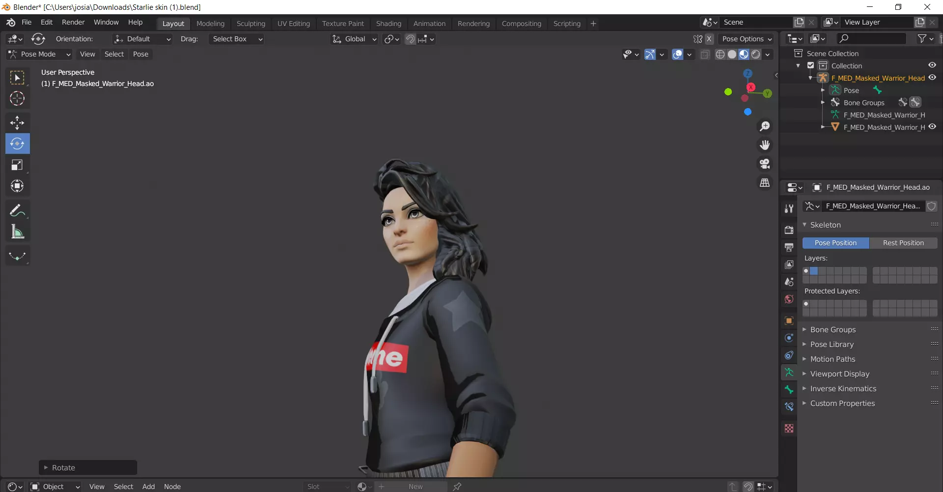 Starline skin blend fortnight skin texture change Free 3D print model