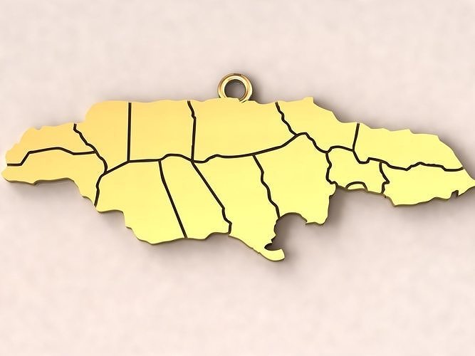 Jamaica Map Charm Pendant 3D print model