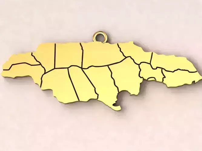 Jamaica Map Charm Pendant 3D print model