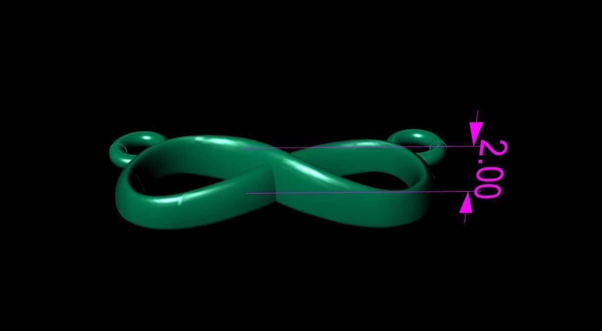 Infinity Pendant Small Size 12mm Width 3D print model_10