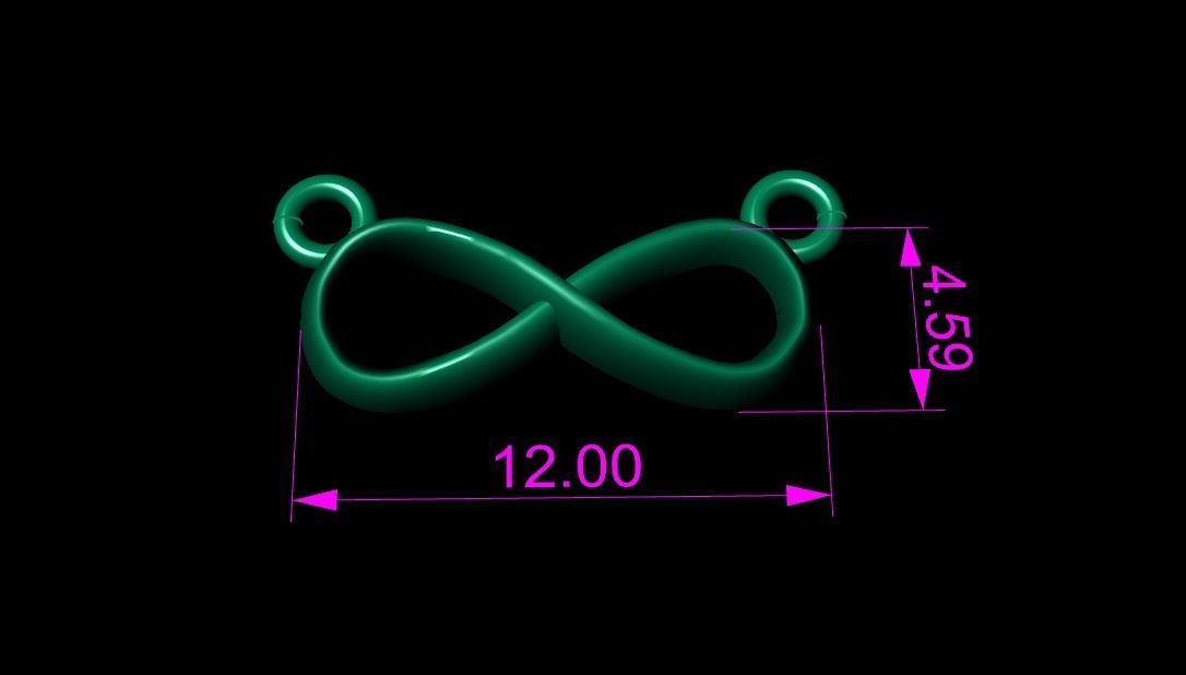 Infinity Pendant Small Size 12mm Width 3D print model_9