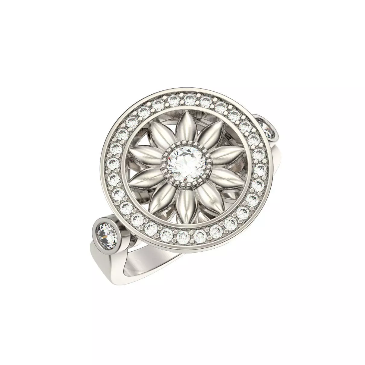 U032 Engagement ring 3D print model_0