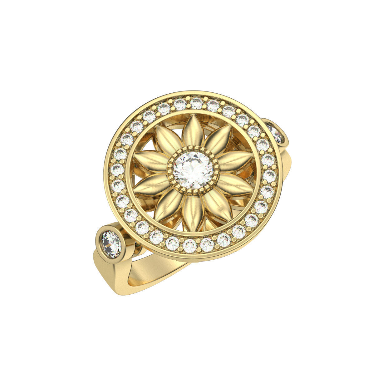 U032 Engagement ring 3D print model_1