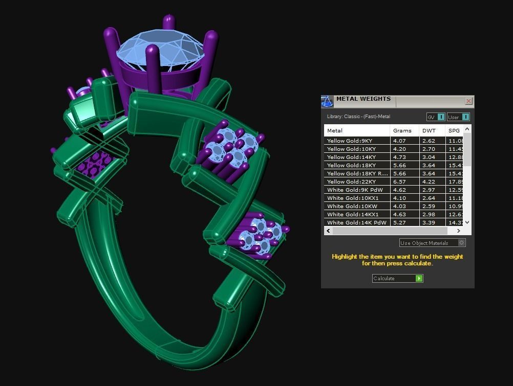 Diamond Jewelry Female Ring 3D print model 3D print model_7