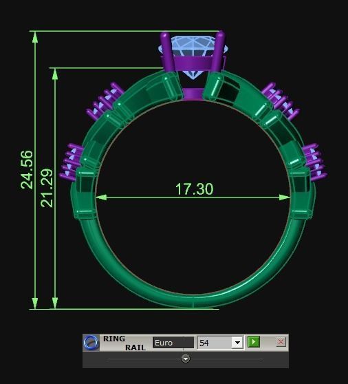 Diamond Jewelry Female Ring 3D print model 3D print model_5
