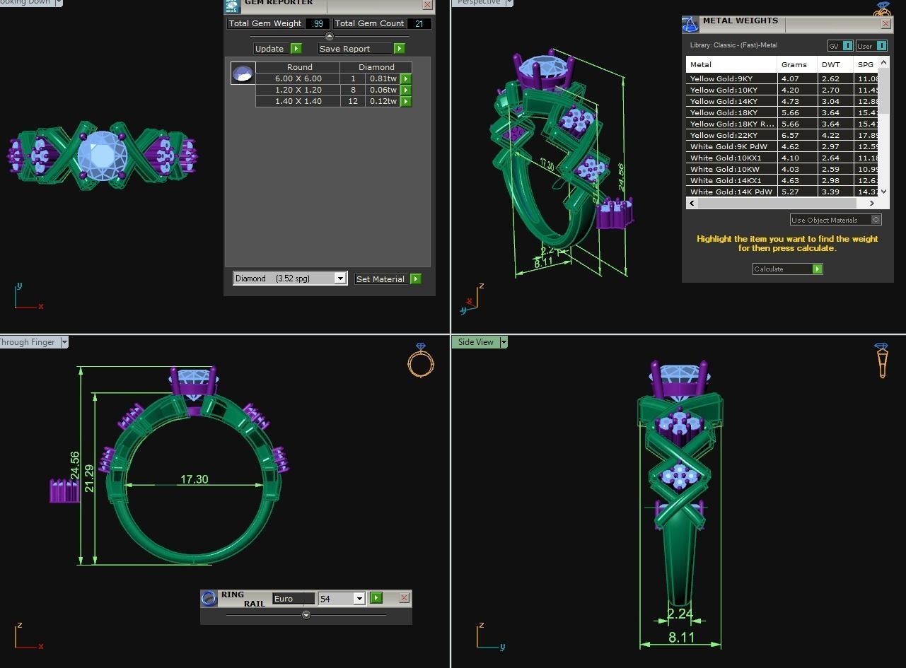 Diamond Jewelry Female Ring 3D print model 3D print model_3