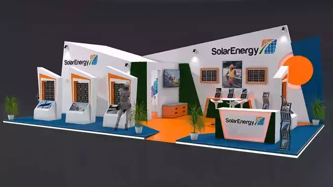 Freelance 3D Designer Dubai - Solar Energy Exhibition Stand 3D model