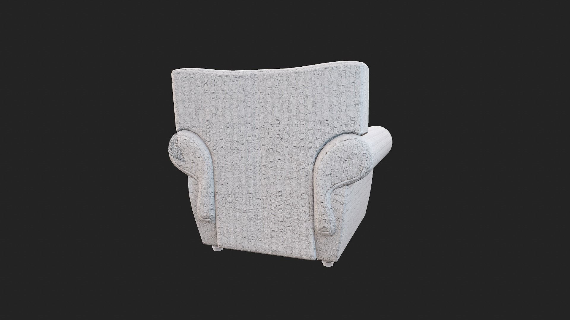 Old Fabric Armchair with Pillows Low-poly 3D model_11
