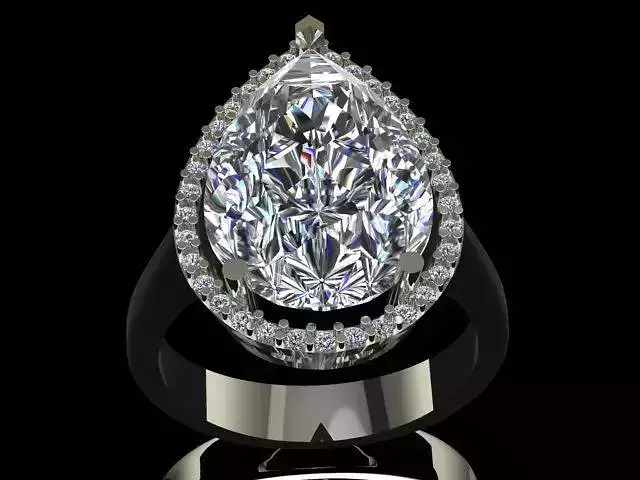 White Sapphire Luxury Golden Ring with Small Diamonds