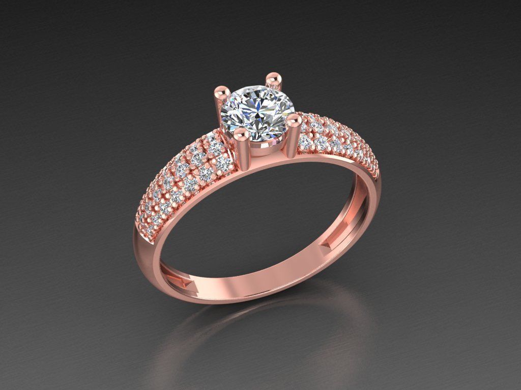 Diamond Jewelry Female Ring 3D print model 3D print model_8