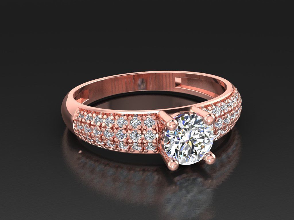 Diamond Jewelry Female Ring 3D print model 3D print model_1
