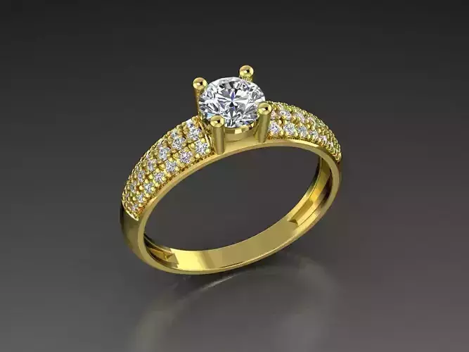 Diamond Jewelry Female Ring 3D print model 3D print model