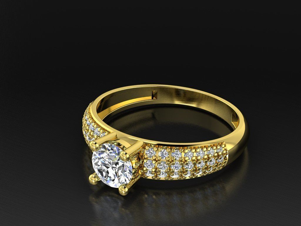 Diamond Jewelry Female Ring 3D print model 3D print model_13