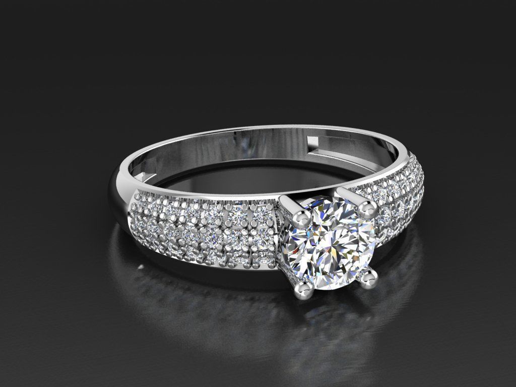 Diamond Jewelry Female Ring 3D print model 3D print model_11