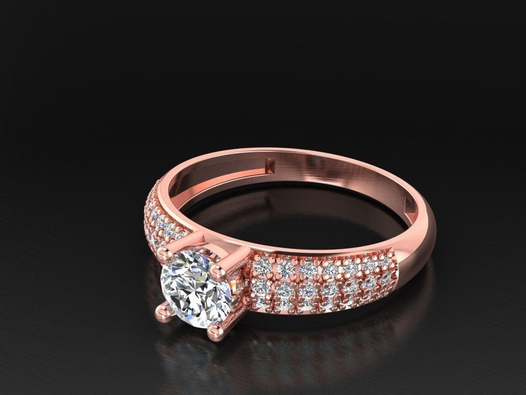 Diamond Jewelry Female Ring 3D print model 3D print model_9