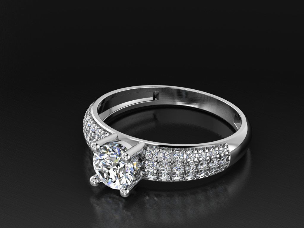 Diamond Jewelry Female Ring 3D print model 3D print model_2