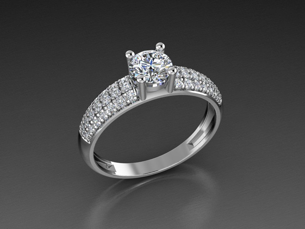 Diamond Jewelry Female Ring 3D print model 3D print model_10