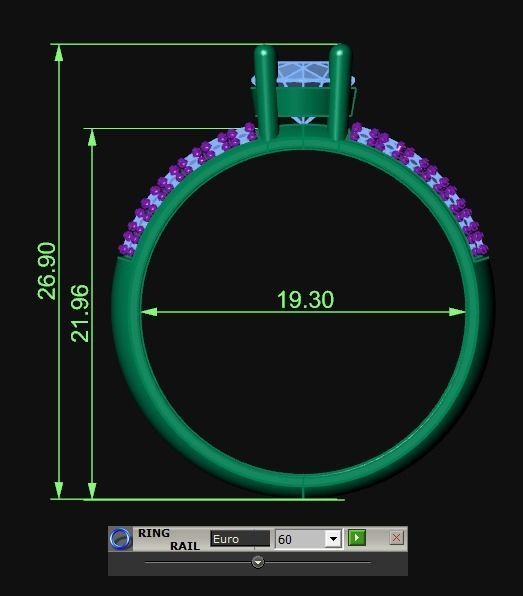 Diamond Jewelry Female Ring 3D print model 3D print model_5