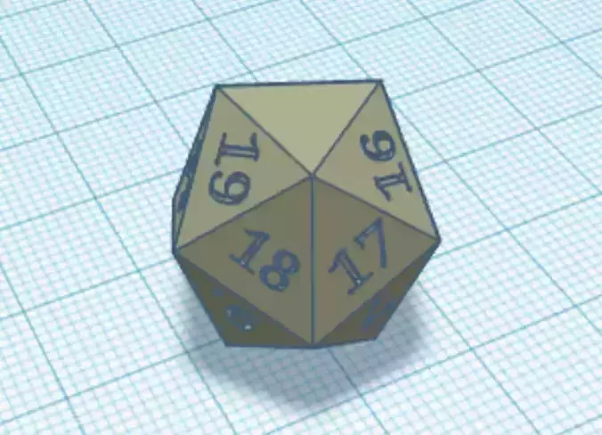 Customizable Blank 20 Spindown D20 Die 3D print model