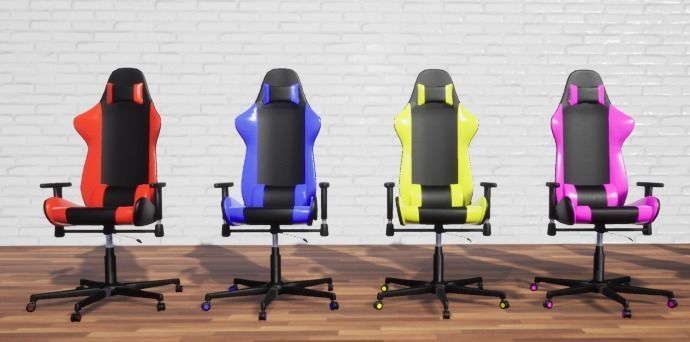 Low-Poly Gaming Chair Low-poly 3D model_4
