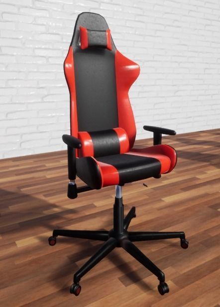 Low-Poly Gaming Chair Low-poly 3D model_1
