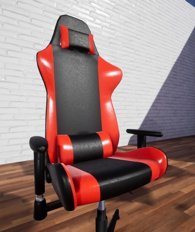 Low-Poly Gaming Chair Low-poly 3D model_2