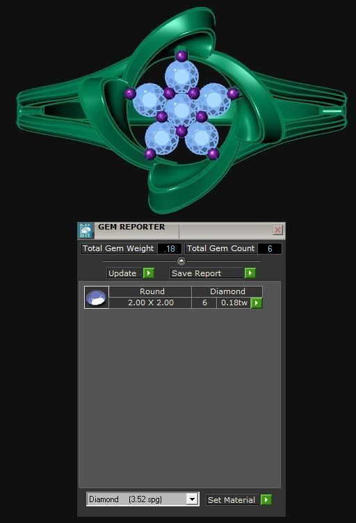 Diamond Jewelry Female Ring 3D print model 3D print model_4